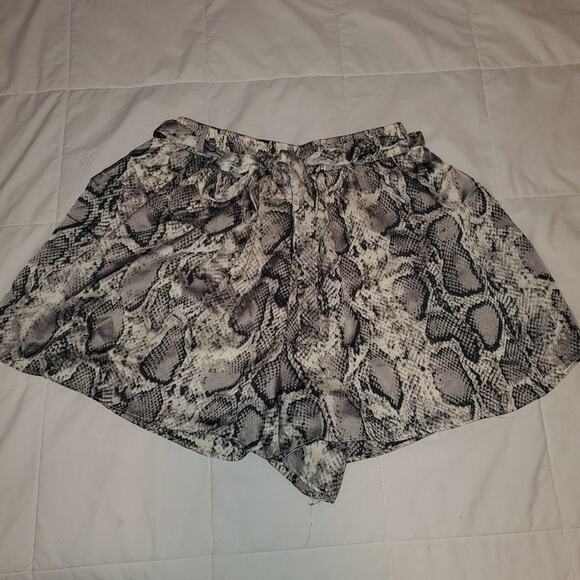 She and sky medium women's snakeskin print shorts with tie waist - Picture 1 of 9